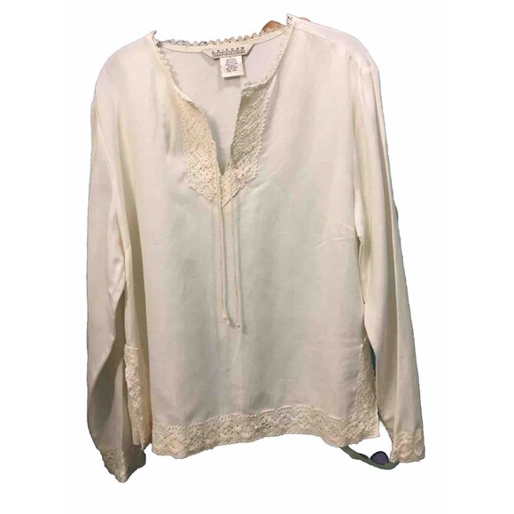 UNIFORM John Paul Richard Linen Blend Tunic Size L Off White Beige Boho Chic - Picture 2 of 7